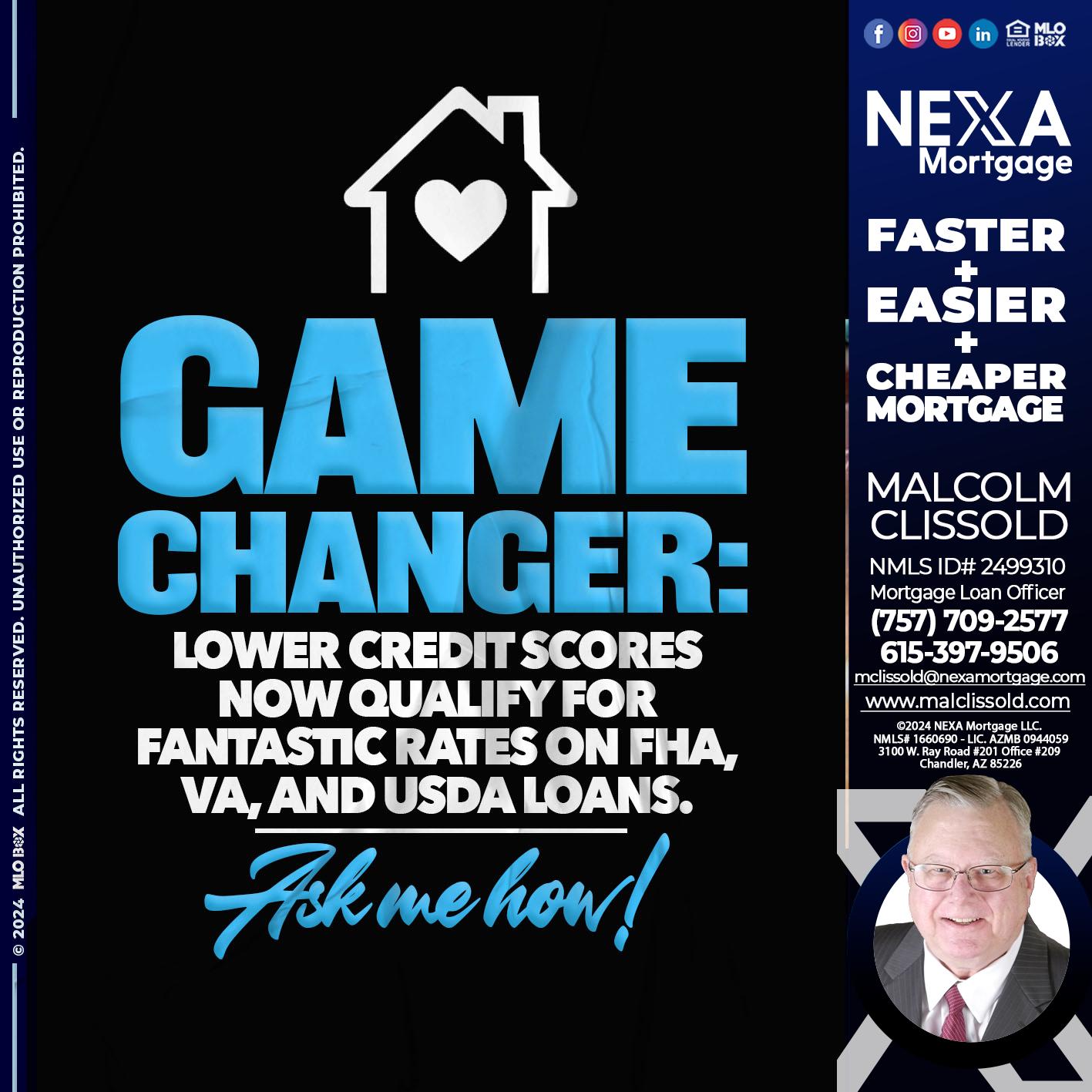 GAME CHANGER - Malcolm Clissold -Mortgage Loan Officer