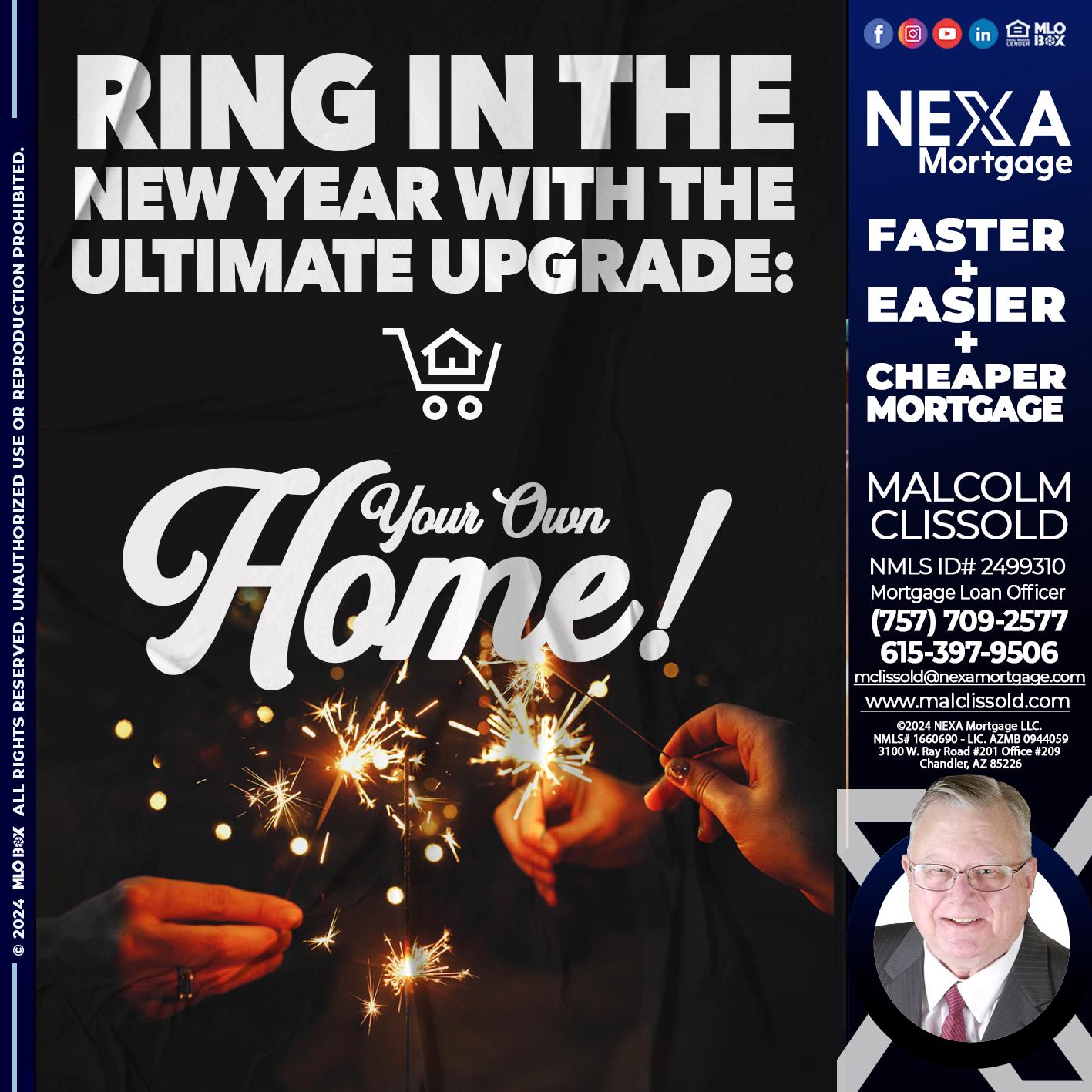 RING IN THE NEW - Malcolm Clissold -Mortgage Loan Officer