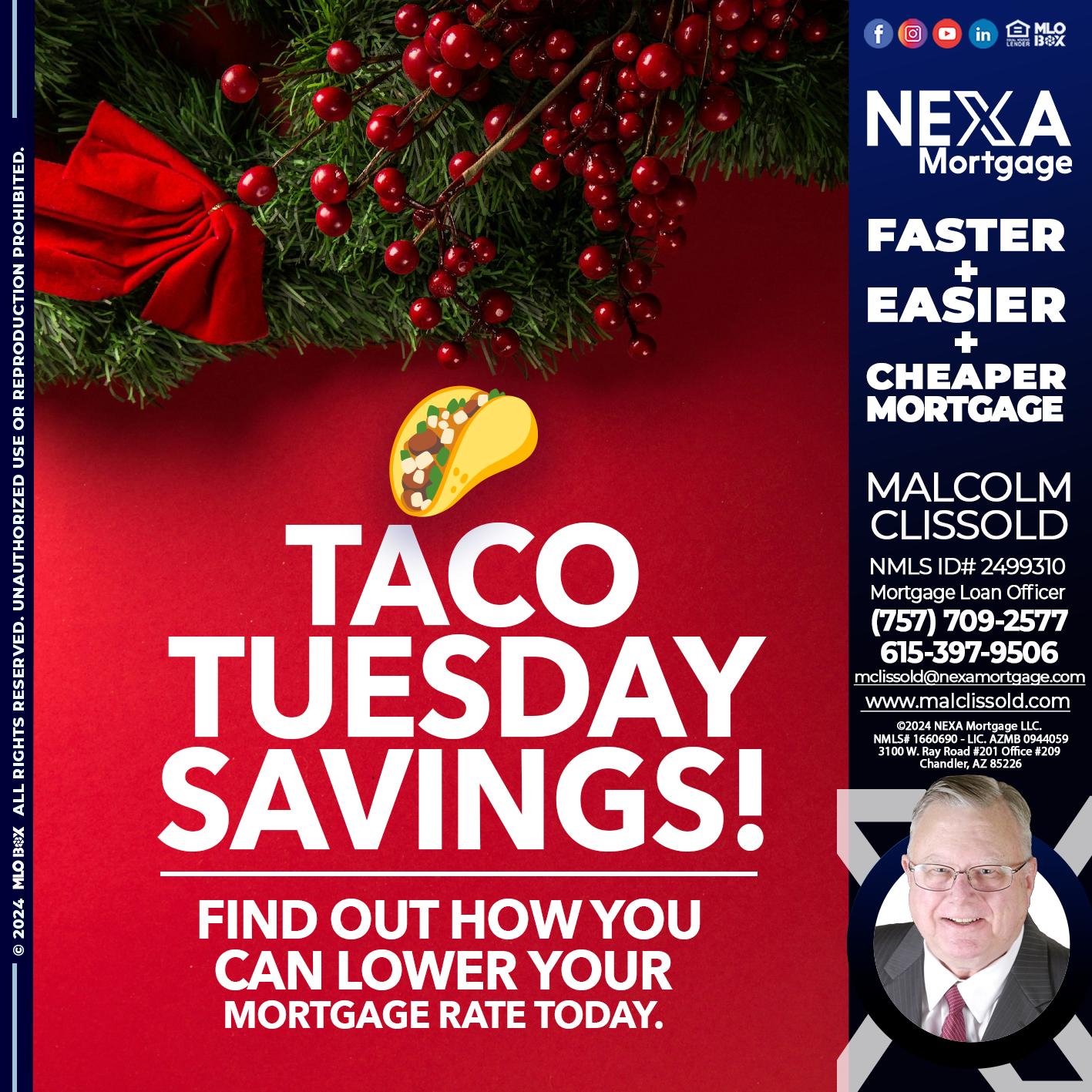 TACO TUESDAY - Malcolm Clissold -Mortgage Loan Officer