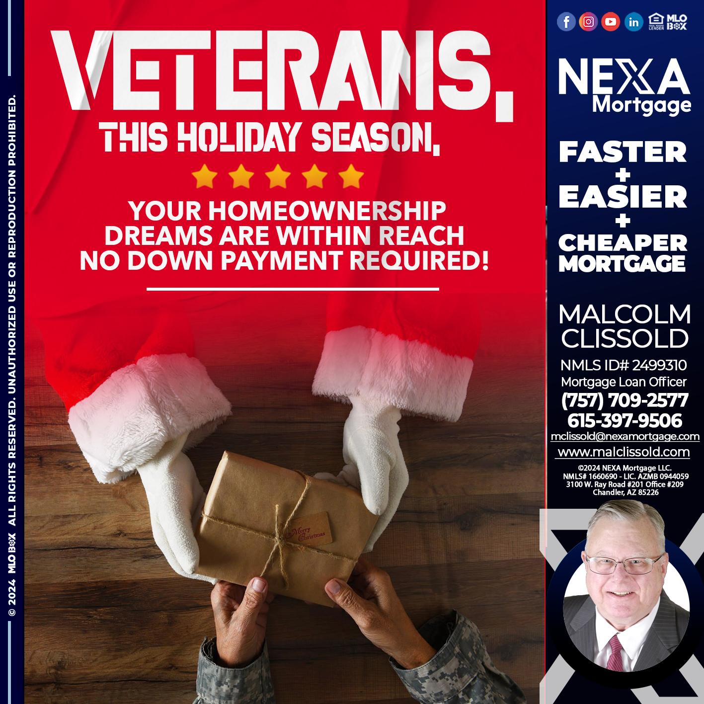 VETERANS - Malcolm Clissold -Mortgage Loan Officer